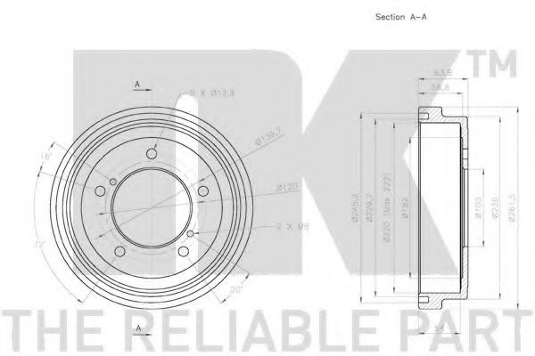 Тормозной барабан NK 255212