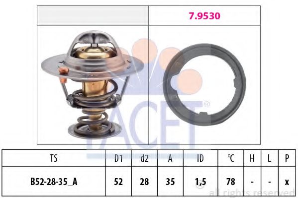 Термостат, охлаждающая жидкость FACET 7.8267