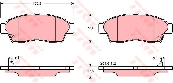 Комплект тормозных колодок, дисковый тормоз TRW GDB3147