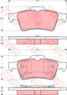 Комплект тормозов, дисковый тормозной механизм TRW GTD1166