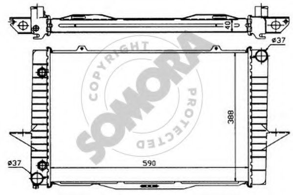 Радиатор, охлаждение двигателя SOMORA 363041