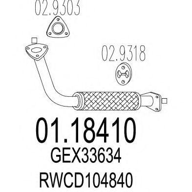 Труба выхлопного газа MTS 01.18410