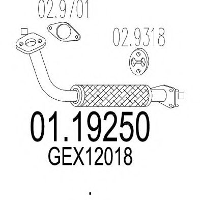 Труба выхлопного газа MTS 01.19250
