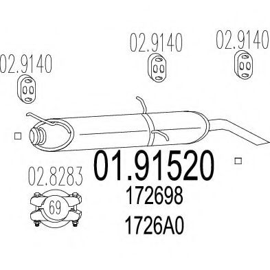 Глушитель выхлопных газов конечный MTS 01.91520