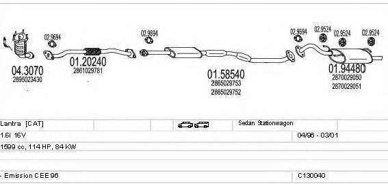 Система выпуска ОГ MTS C130040001891
