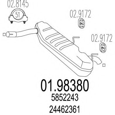 Глушитель выхлопных газов конечный MTS 01.98380