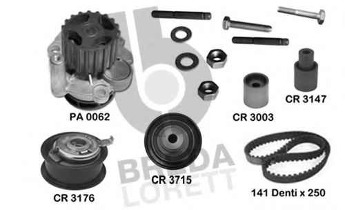 Водяной насос + комплект зубчатого ремня BREDA  LORETT KPA0598B