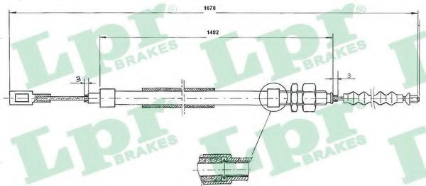 Трос, стояночная тормозная система LPR C0095B