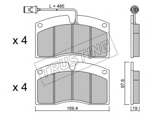 Комплект тормозных колодок, дисковый тормоз TRUSTING 6641