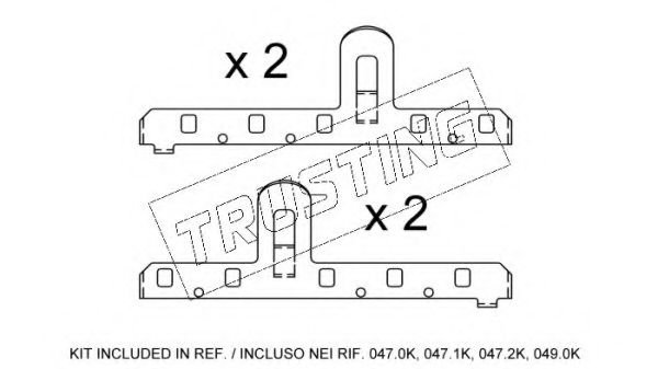 Комплектующие, колодки дискового тормоза TRUSTING KIT.001