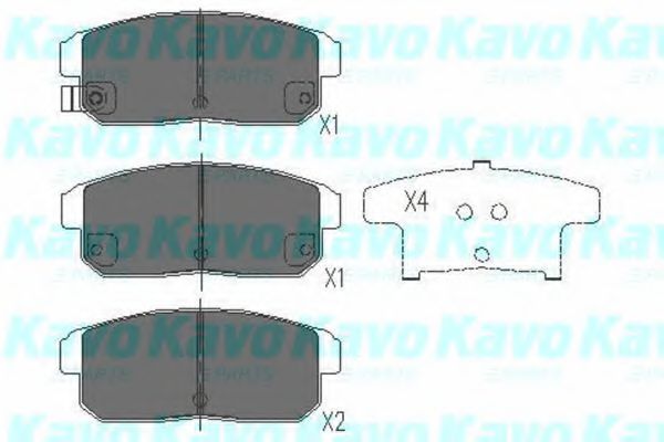 Комплект тормозных колодок, дисковый тормоз KAVO PARTS KBP-4547