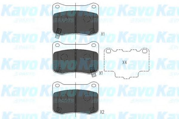 Комплект тормозных колодок, дисковый тормоз KAVO PARTS KBP-9114