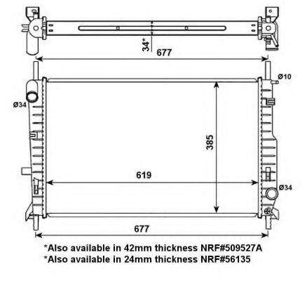 Радиатор, охлаждение двигателя NRF 509527