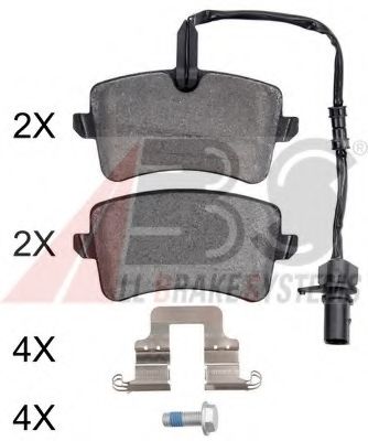 Комплект тормозных колодок, дисковый тормоз A.B.S. 37830 OE