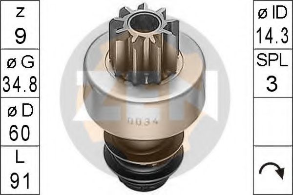 Привод с механизмом свободного хода, стартер ERA 0034