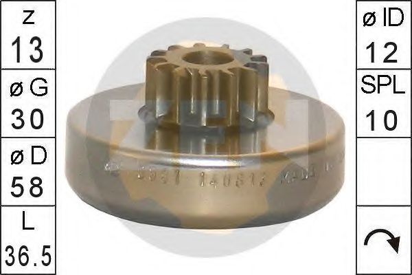 Привод с механизмом свободного хода, стартер ERA 0981