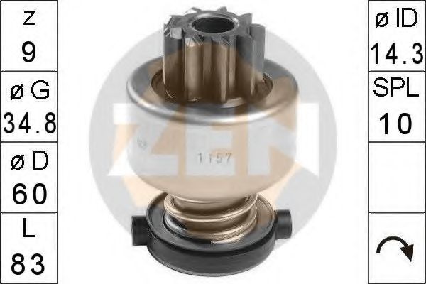 Привод с механизмом свободного хода, стартер ERA 225536