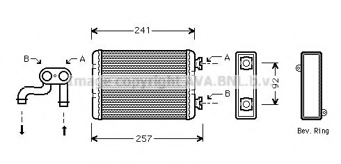 Теплообменник, отопление салона AVA QUALITY COOLING BWA6257