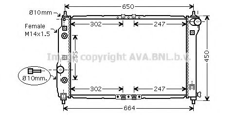 Радиатор, охлаждение двигателя AVA QUALITY COOLING DWA2068
