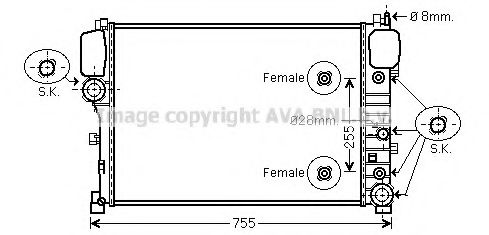 Радиатор, охлаждение двигателя AVA QUALITY COOLING MS2469