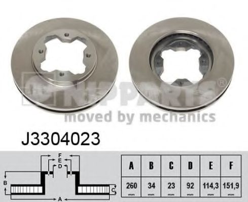 Тормозной диск NIPPARTS J3304023