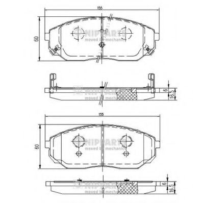 Комплект тормозных колодок, дисковый тормоз NIPPARTS J3600318
