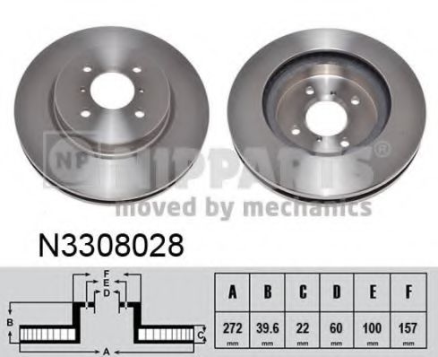 Тормозной диск NIPPARTS N3308028
