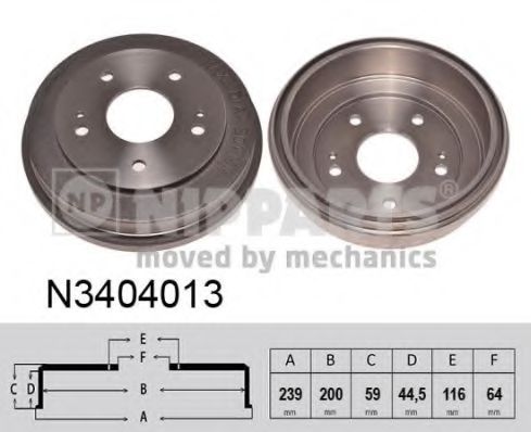 Тормозной барабан NIPPARTS N3404013