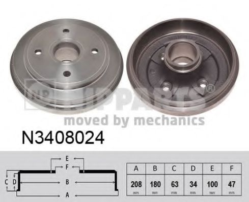 Тормозной барабан NIPPARTS N3408024