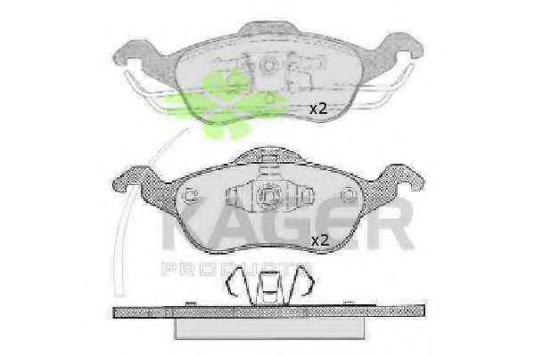 Комплект тормозных колодок, дисковый тормоз KAGER 35-0150