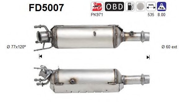 Сажевый / частичный фильтр, система выхлопа ОГ AS FD5007