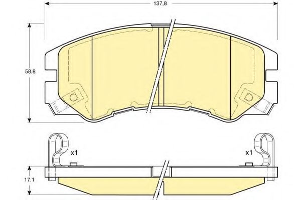 Комплект тормозных колодок, дисковый тормоз GIRLING 6131629