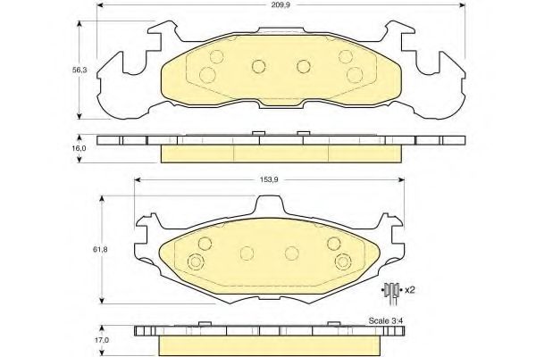 Комплект тормозных колодок, дисковый тормоз GIRLING 6140035