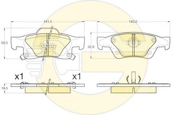 Комплект тормозных колодок, дисковый тормоз GIRLING 6144482