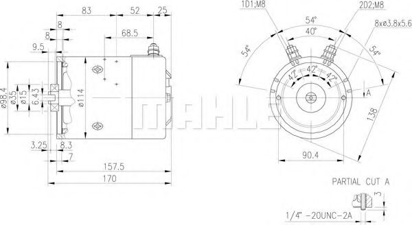 Электродвигатель MAHLE ORIGINAL MM 168