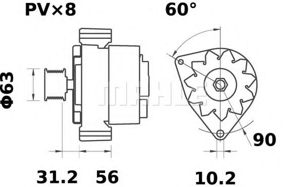 Генератор MAHLE ORIGINAL MG 334