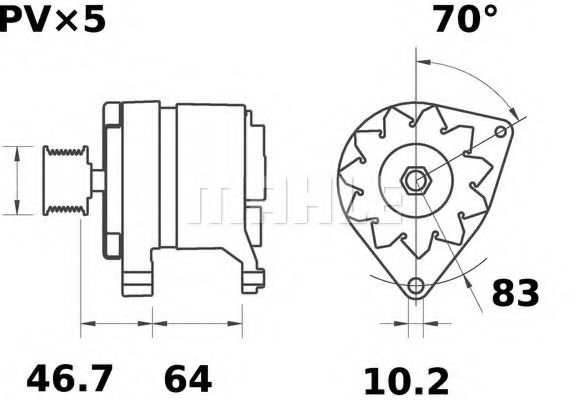 Генератор MAHLE ORIGINAL MG 49