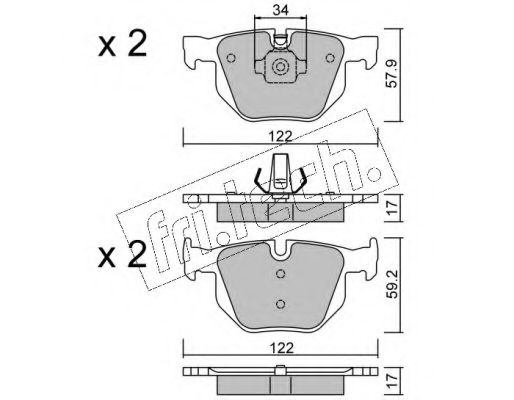 Комплект тормозных колодок, дисковый тормоз fri.tech. 660.4