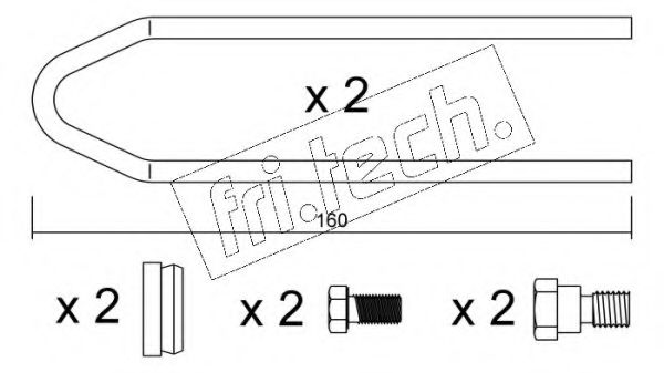 Комплектующие, колодки дискового тормоза fri.tech. KIT.014