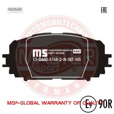 Комплект тормозных колодок, дисковый тормоз MASTER-SPORT 13046057682N-SET-MS