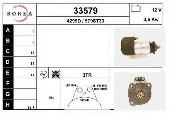 Стартер EAI 33579