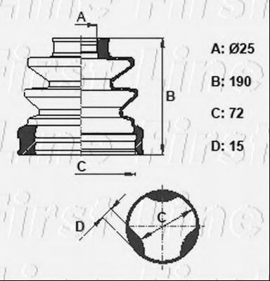 Пыльник, приводной вал FIRST LINE FCB6348