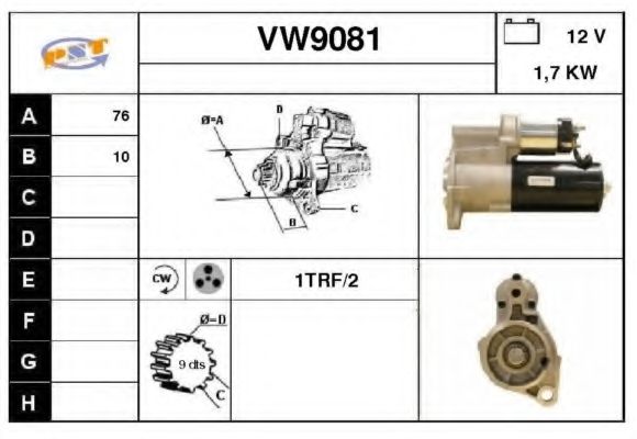 Стартер SNRA VW9081
