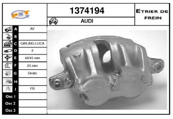 Тормозной суппорт SNRA 1374194