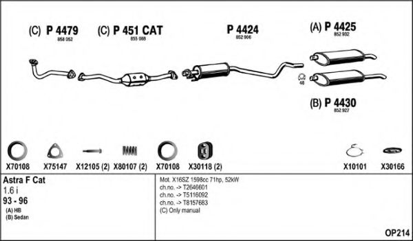 Система выпуска ОГ FENNO OP214