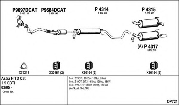 Система выпуска ОГ FENNO OP721