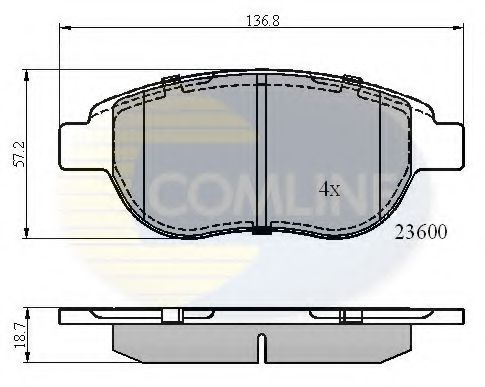 Комплект тормозных колодок, дисковый тормоз COMLINE CBP01038