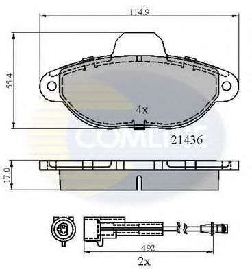 Комплект тормозных колодок, дисковый тормоз COMLINE CBP2509