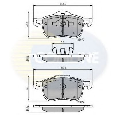 Комплект тормозных колодок, дисковый тормоз COMLINE CBP0730