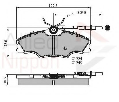 Комплект тормозных колодок, дисковый тормоз COMLINE ADB1433
